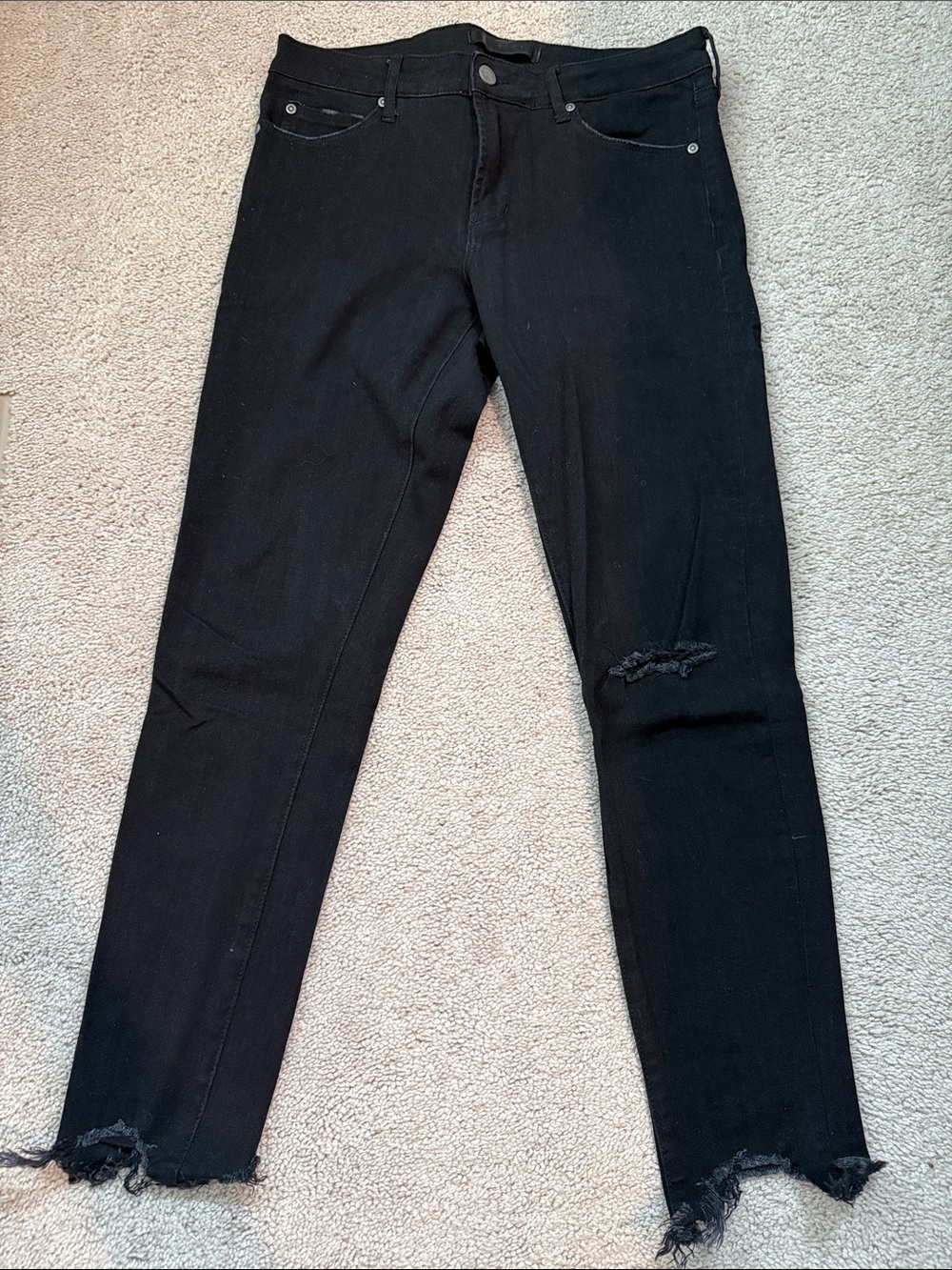 Women’s Black Slim Fit Medium Rise Size 27 Distressed Jeans by Leith